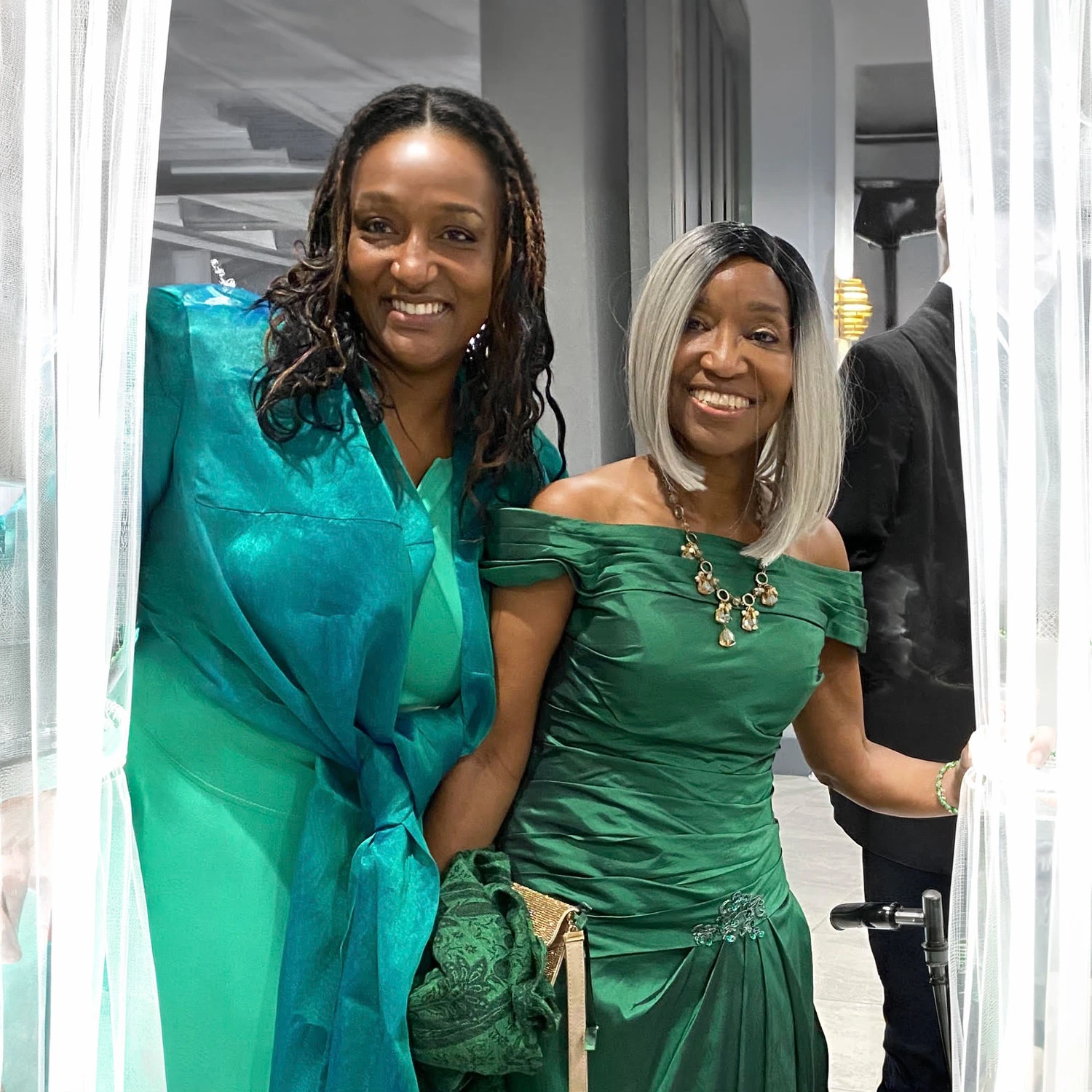 Fee Gentry with a loved one at a family celebration